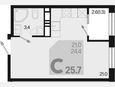 Студия, 25.70 м², 6/18 этаж фото 0