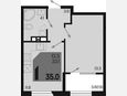 1-комнатная квартира, 35 м², 9/9 этаж фото 0