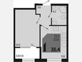 1-комнатная квартира, 35.40 м², 2/9 этаж фото 0