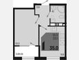 1-комнатная квартира, 35 м², 6/9 этаж фото 0