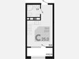 Студия, 25 м², 8/9 этаж фото 0