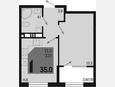 1-комнатная квартира, 35 м², 6/9 этаж фото 0