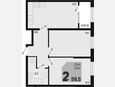 3-комнатная квартира, 59.50 м², 2/18 этаж фото 0