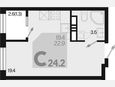 Студия, 24.20 м², 10/18 этаж фото 0