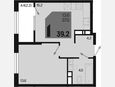 2-комнатная квартира, 39.20 м², 3/18 этаж фото 0
