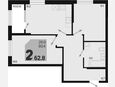 3-комнатная квартира, 62.40 м², 2/18 этаж фото 0