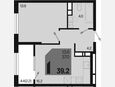 2-комнатная квартира, 39.20 м², 16/18 этаж фото 0