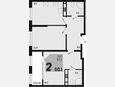 2-комнатная квартира, 60.10 м², 18/18 этаж фото 0