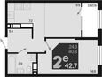 2-комнатная квартира, 42.70 м², 4/18 этаж фото 0