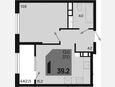2-комнатная квартира, 39.20 м², 18/18 этаж фото 0