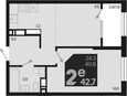 2-комнатная квартира, 42.70 м², 14/18 этаж фото 0