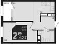 2-комнатная квартира, 42.70 м², 18/18 этаж фото 0