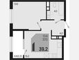 2-комнатная квартира, 39.20 м², 5/18 этаж фото 0