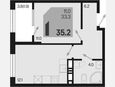 1-комнатная квартира, 35.20 м², 13/18 этаж фото 0