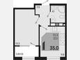 1-комнатная квартира, 35 м², 5/9 этаж фото 0