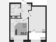 1-комнатная квартира, 35 м², 3/9 этаж фото 0