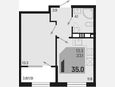 1-комнатная квартира, 35 м², 5/9 этаж фото 0