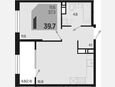 2-комнатная квартира, 39.70 м², 18/18 этаж фото 0