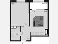 2-комнатная квартира, 41.30 м², 7/18 этаж фото 0