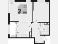2-комнатная квартира, 61 м², 18/18 этаж фото 0
