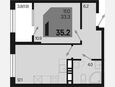1-комнатная квартира, 35.20 м², 5/18 этаж фото 0