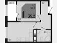 1-комнатная квартира, 35.20 м², 11/18 этаж фото 0