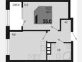 1-комнатная квартира, 35 м², 3/9 этаж фото 0