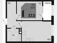 1-комнатная квартира, 37.30 м², 3/9 этаж фото 0