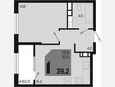 2-комнатная квартира, 39.20 м², 18/18 этаж фото 0