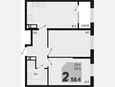 3-комнатная квартира, 58.40 м², 18/18 этаж фото 0