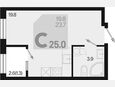 Студия, 25 м², 2/18 этаж фото 0