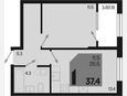 1-комнатная квартира, 37.40 м², 2/18 этаж фото 0