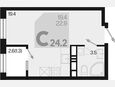 Студия, 24.20 м², 6/18 этаж фото 0