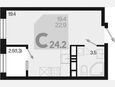 Студия, 24.20 м², 16/18 этаж фото 0