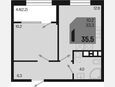 1-комнатная квартира, 35.50 м², 6/9 этаж фото 0
